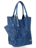 GEANȚĂ DIN PIELE shopper bag Vittoria Gotti denim B22
